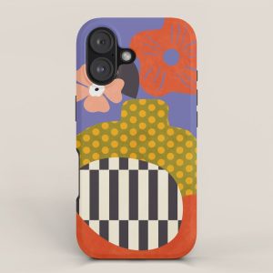 mid century modern bloom shapes iPhone Case