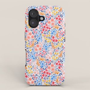 Retro Cottagecore Bright Pastel Ditsy Floral iPhone Case