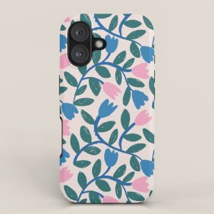 Simple Floral - Blue, Pink and Green iPhone Case