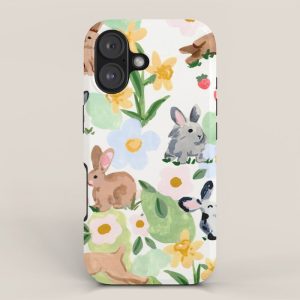 Rabbits and Strawberries iPhone Case