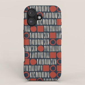 Red & Blue Hand-drawn Pattern #2 iPhone Case