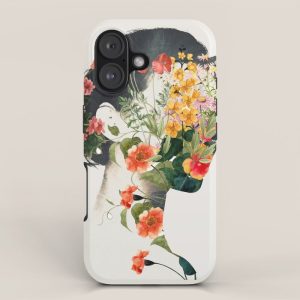 Minimal Collage Floral Portrait 4 iPhone Case
