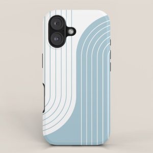 Two Tone Line Curvature XV Sky Blue Modern Arch Abstract iPhone Case