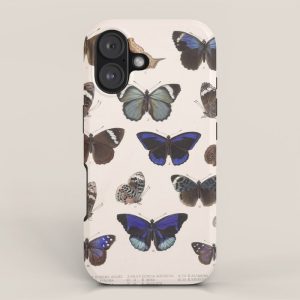 Vintage Hand Drawn Scientific Illustration Insects Butterfly Anatomy Colorful Wings iPhone Case