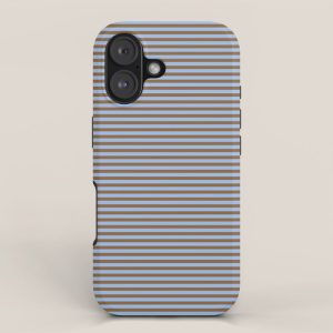 Narrow Stripes Pattern in Brown and Blue iPhone Case