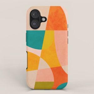 abstract painterly mid century shapes 4 iPhone Case