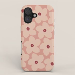 Terracotta Pink Retro Flower iPhone Case