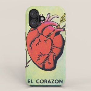 Vintage El Corazon Tarot Card Heart Love Artwork, Design For Prints, Posters, Bags, Tshirts, Men, Wo iPhone Case
