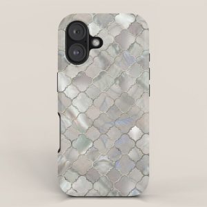 Quatrefoil Moroccan Pattern Mother of Pearl iPhone Case