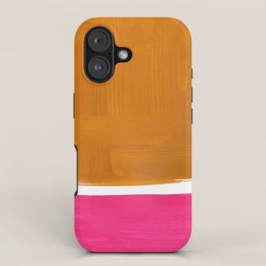 Minimalist Mid Century Modern Colorful Color Field Rothko Magenta Yellow Ochre iPhone Case