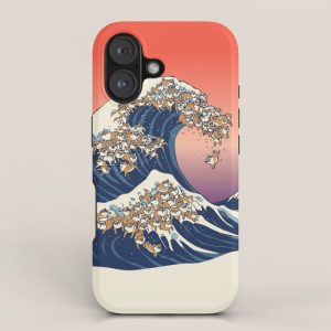 The Great Wave of Shiba Inu iPhone Case