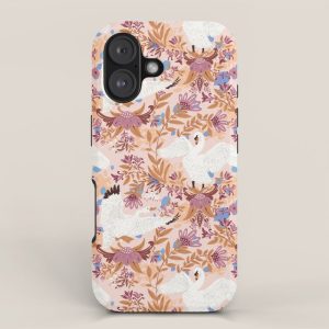 Elegant Swans in Bloom iPhone Case