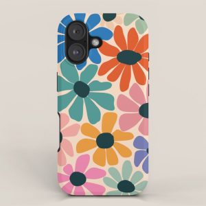 Retro Fun Floral - Rainbow color iPhone Case