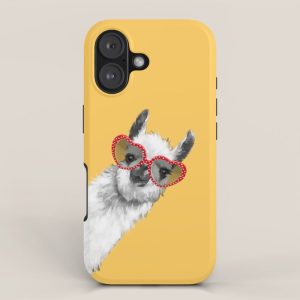 Fashion Hipster Llama with Glasses iPhone Case