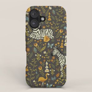Zebras in Wild Fall Garden iPhone Case