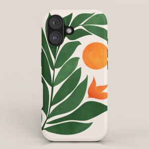 Tropical Forest Sunset / Mid Century Abstract Shapes iPhone Case