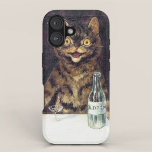 'The Bachelor Party' Vintage Cat Art by Louis Wain Cat Art iPhone Case