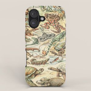 Reptiles II by Adolphe Millot // XL 19th Century Snakes Lizards Alligators Science Textbook Artwork iPhone Case