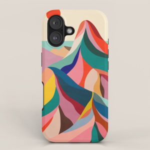 Mid Century Rainbow Mountains iPhone Case