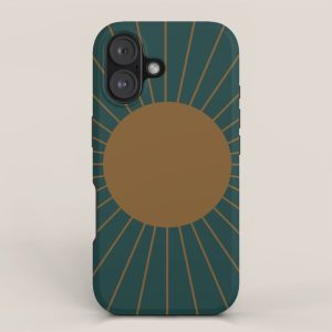 Minimal Sunrays - Teal iPhone Case