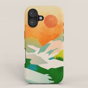 mountains landscape abstract iPhone Case