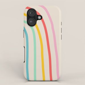 Abstract Pastel Rainbow Lines iPhone Case