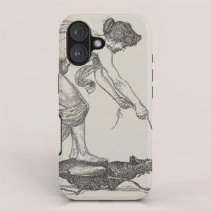 Nude Classical Woman Riding a Beetle 1895-1896 iPhone Case