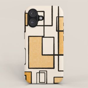 Piet Composition in Light Orange - Mid-Century Modern Minimalist Geometric Abstract iPhone Case