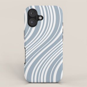 Wavy Stripes XXXVI - Natural Blue iPhone Case