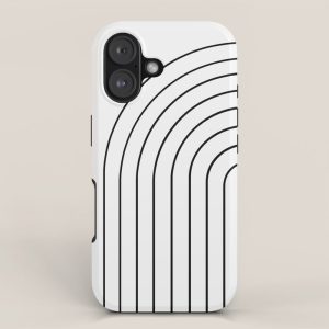 Minimal Arch IV Black and White Modern Geometric Lines iPhone Case