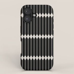 Minimal Geometric Pattern II - Black iPhone Case