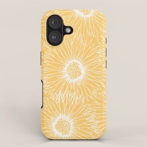 Yellow Sunflowers Line Art iPhone Case