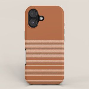 Organic Stripes in Putty and Clay Terracotta Rust iPhone Case