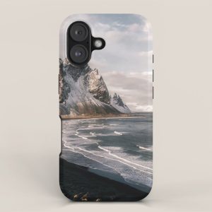 Stokksnes Icelandic Mountain Beach Sunset - Landscape Photography iPhone Case