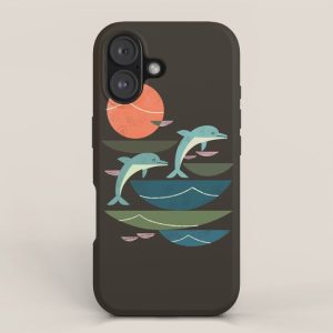 Sunset Dolphins iPhone Case
