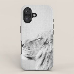Lion Portrait - Black & White iPhone Case