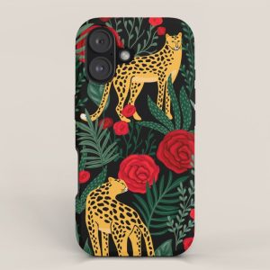 Leopards & Roses Pattern iPhone Case