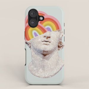 Rainbow Marble Head iPhone Case
