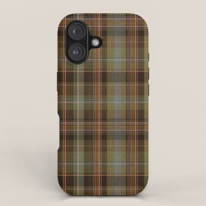 Heritage Tartan Plaid Pattern in Earth Tones with Olive, Rust iPhone Case