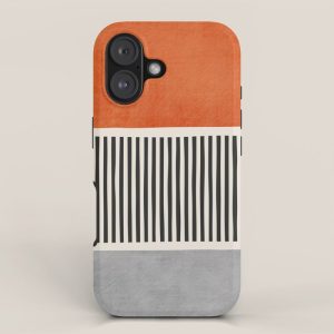 Orange Gray Black Modern Minimalism Artwork iPhone Case