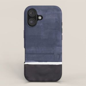 Navy Black Rothko Fun Colorful Mid Century Modern Abstract Painting Shapes Pattern iPhone Case