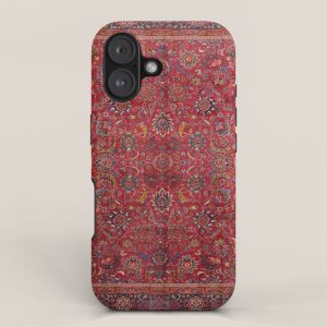 Antique Persian Rug Dark Wine Red Mashad iPhone Case