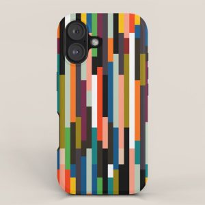 mid century stripes geometry retro iPhone Case