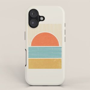 Sun Beach Stripes - Mid Century Modern Abstract iPhone Case