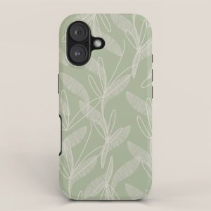 Retro Botanical Pattern Sage Green iPhone Case