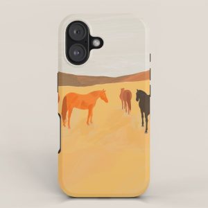 Horses in the Golden Field iPhone Case