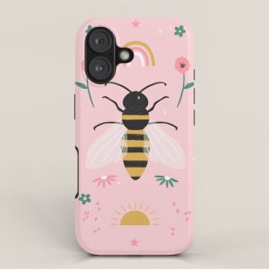 Honey Bee Floral Pattern iPhone Case