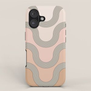 Mid Century Waves - Blush Pink iPhone Case