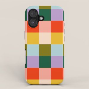 Checkered Rainbow Retro Vibe iPhone Case