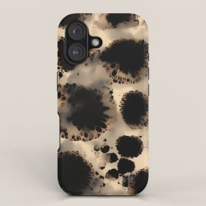 Organic Tortoiseshell Marble Pattern in Black and Cream iPhone Case